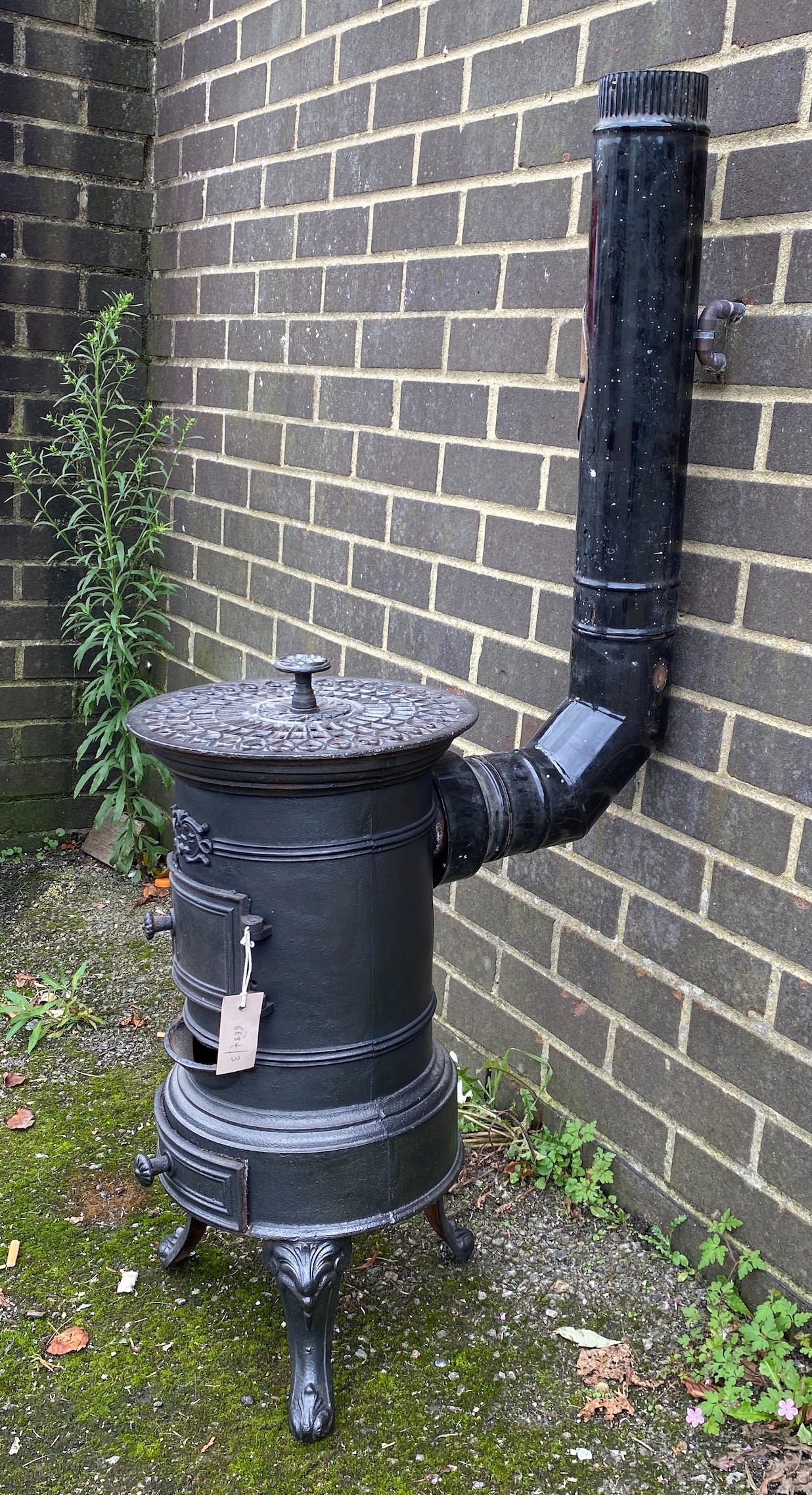 A William IV cast iron stove with flue